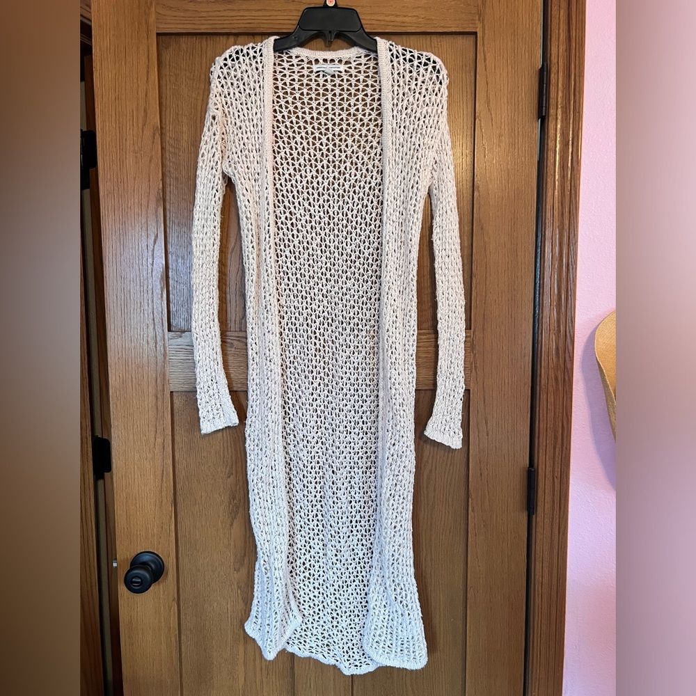 Long summery crochet cardigan swim coverup